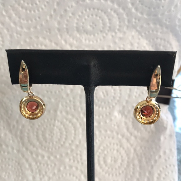 Sterling Silver - YG Vermeil - Garnet and Zircon - Earrings and Bracelet Set - Picture 5 of 9